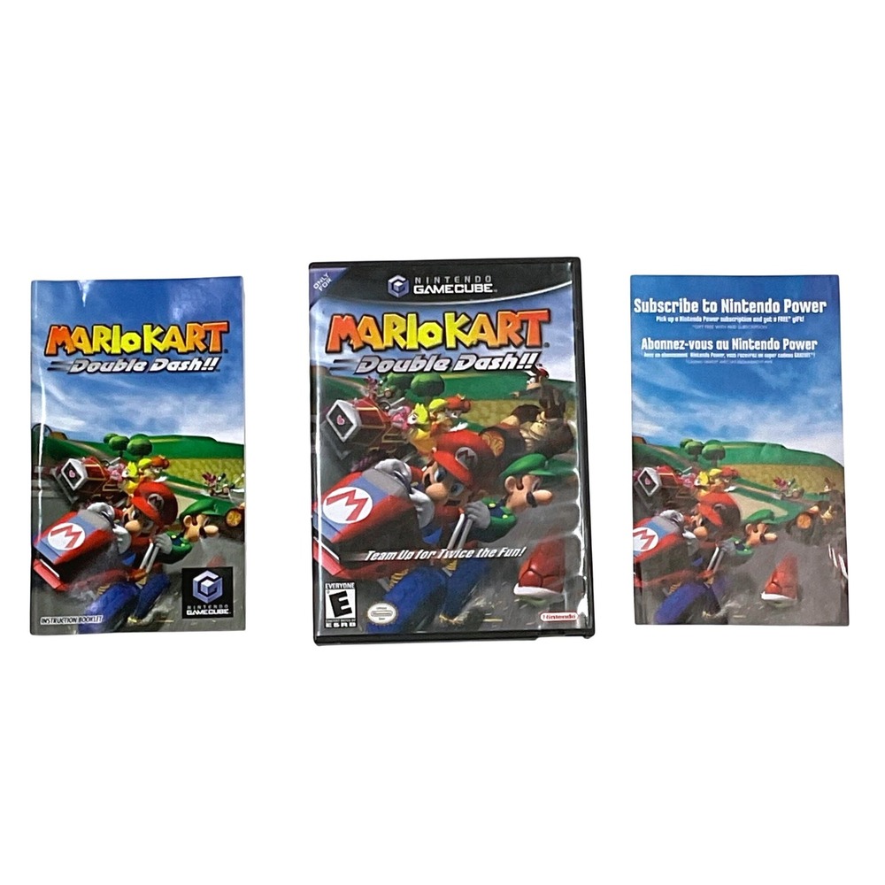 Mario Kart Cart Double Dash Nintendo GameCube video game manual 2003 black label